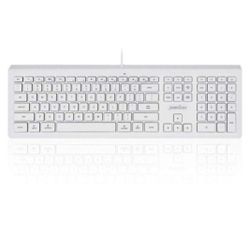 PERIXX PERIBOARD-323 Wired Backlit Keyboard for Mac OS X, X Type Scissor Keys, White LED, Full Size Layout, US English Layout