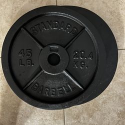 VINTAGE CAP 45LB BARBELL PLATES *Lightly used*