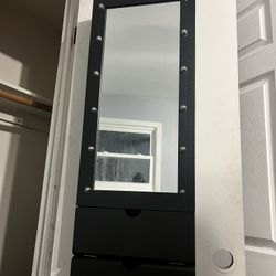 Mirror  Over The Door Jewelry Storage 