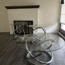 3-Piece Modern Glass Table Set