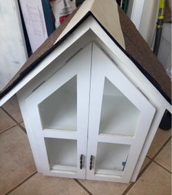 Wooden house shaped box