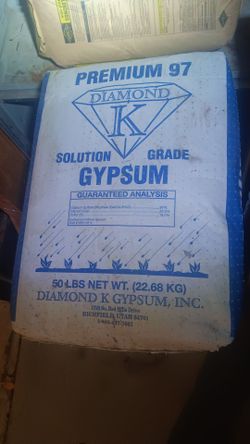 Soil -Gypsum 6 bags of  Premium 97 Diamond K solution grade Gypsum