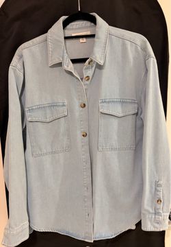 Light Wash Denim Button-Up Shirt