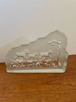 Nybro Chrystal Moose Family Art Sculpture