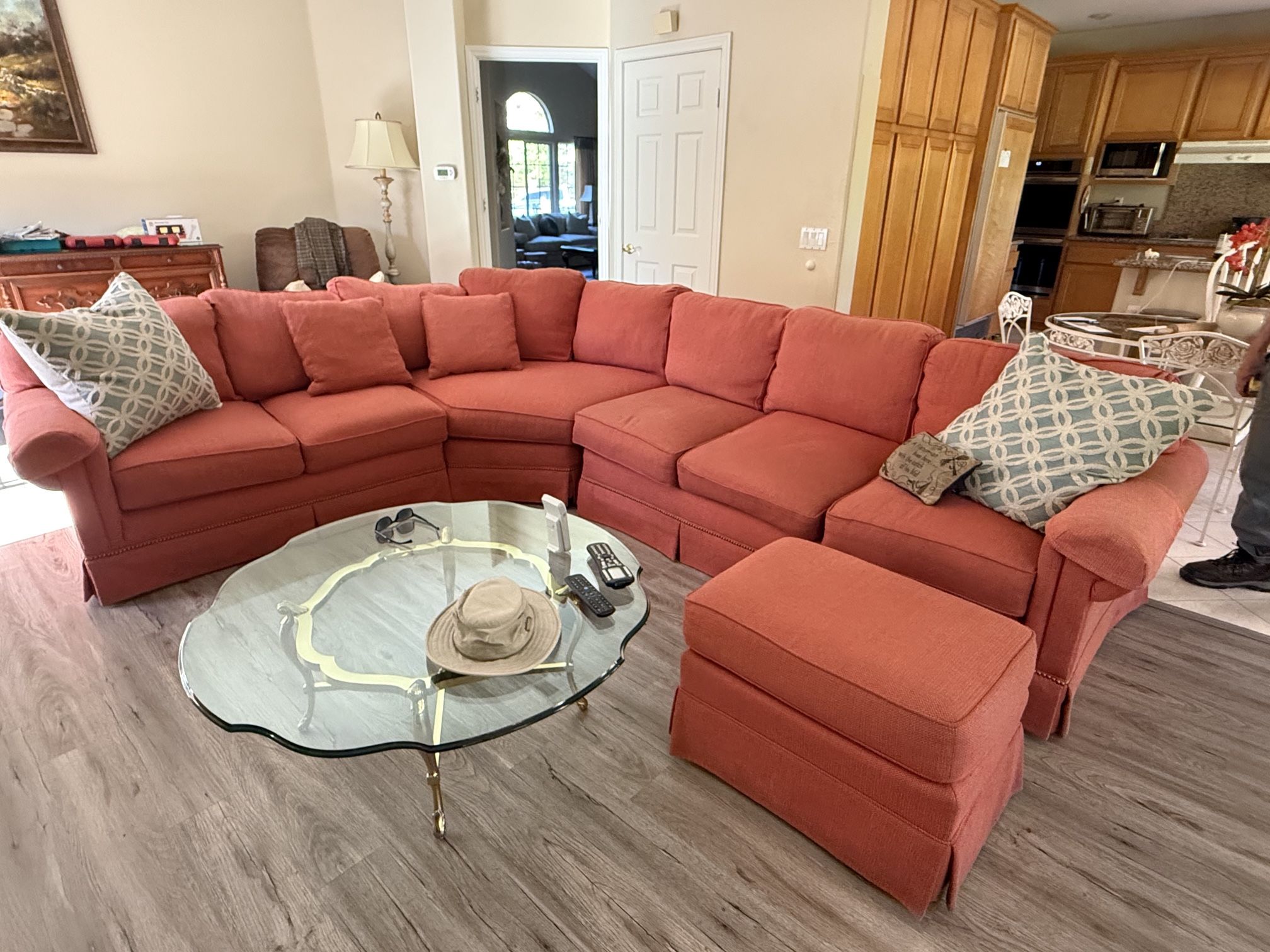 Large Coral Sofa