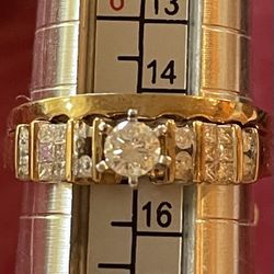 •50 Ct Diamond 14 K Gold Wedding Ring Size 7