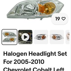 Halogen Headlight Set For 2005-2010 Chevrolet Cobalt Left & Right w/Bulbs Pair