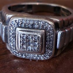 10k Diamond Wedding Ring Size 8 Mens