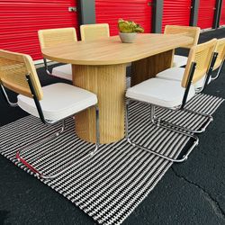 Oval Dining Table With 6 Allmodern Chairs 