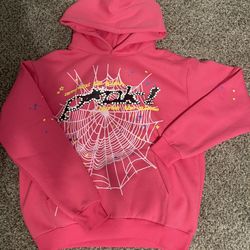 Pink and Black sp5der hoodie, medium