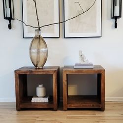 Set Of Pine Nightstands Or End Tables