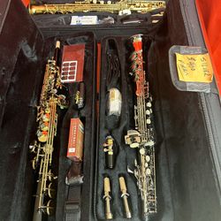 WACO Silver Black Gold Straight Soprano Saxophones $360 Each