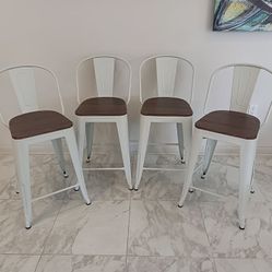 Industrial Chic Counter Height Bar Stools (Set of 4)