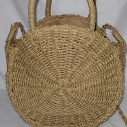 New Round Rattan Crossbody Purse