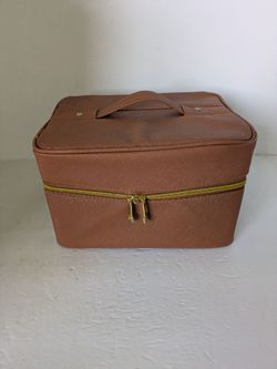 Joy Mangano Water Resistant Brown Jewelry Kit Trio Box Set Key Mirror Handle