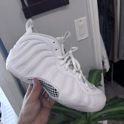All White Nike Foamposite