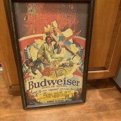 Vintage Budweiser Poster Framed Picture Shipping Available 