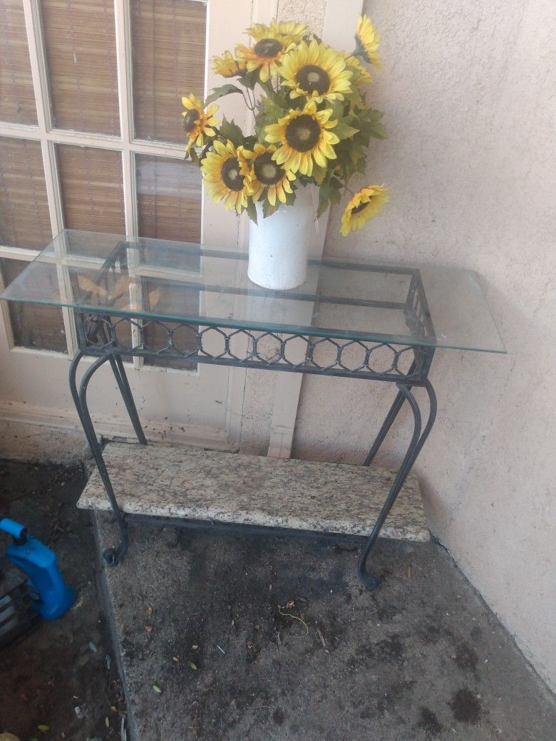 Decorative Metal , Glass with Granite Table / Plant Stand for Sale in Stockton, CA OfferUp