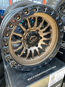 LOCK OFF ROAD GRIT 17x9 6x139 OFFSET 1mm MATTE BRONZE W/MATTE BLACK RING $225 each