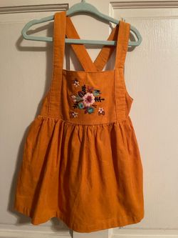 First impressions orange floral embroidery dress size 18 months