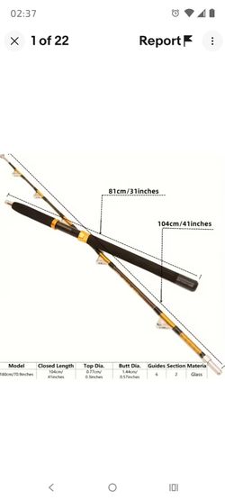 Heavy-Duty Trolling Saltwater Fishing Rod 5.9ft/180cm 50-120lbs Double Pulley S