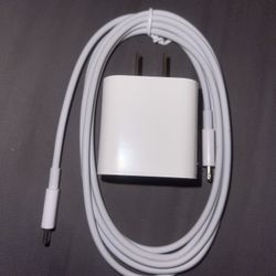 Fast charger 6ft long cable and plug 20W for iPhone