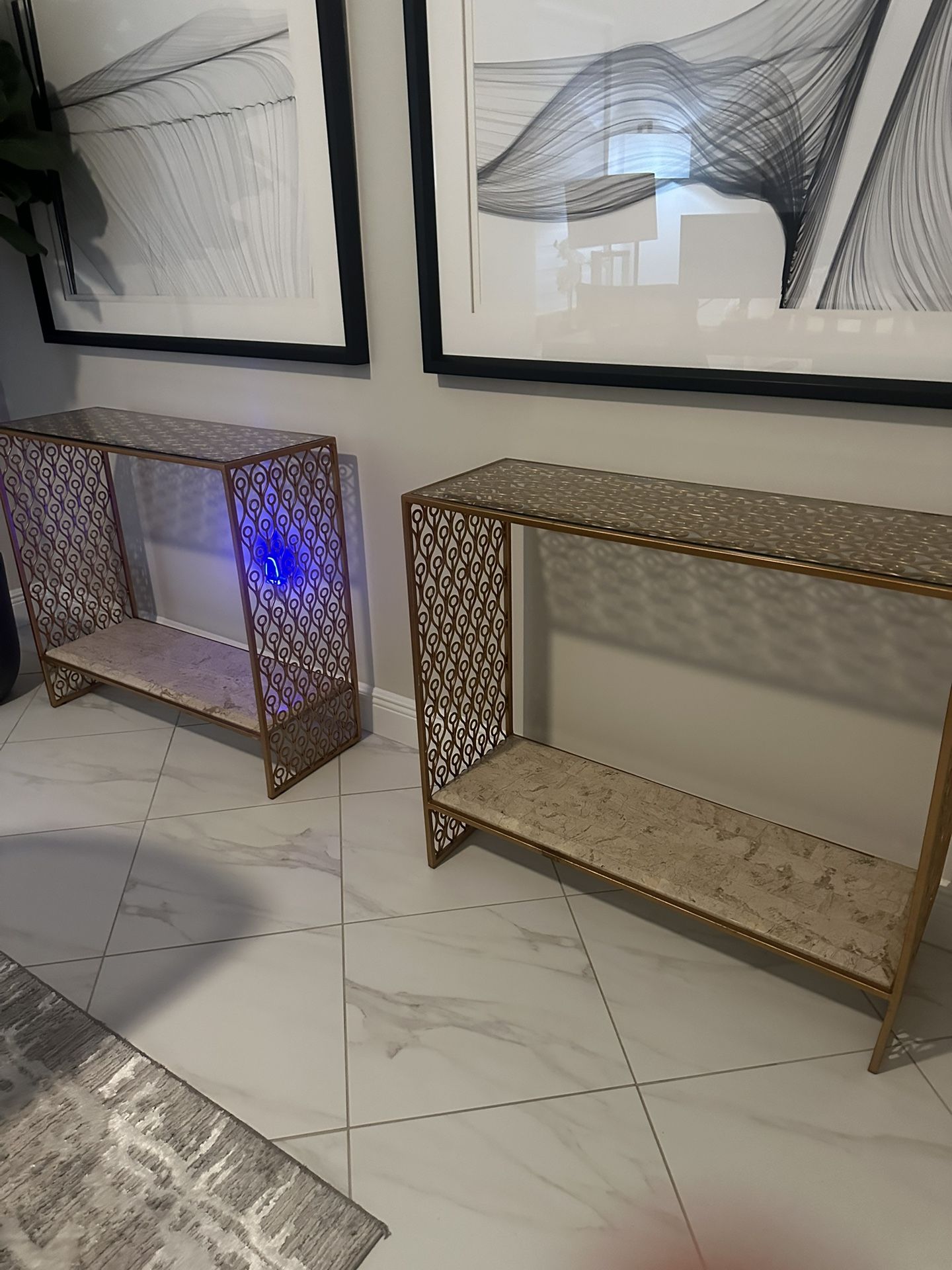 Console Table (2) Entryway Table Gold