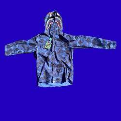 Bape Navy Blue Camo Shark Hoodie  