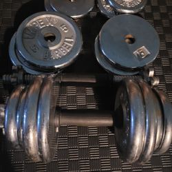 32lbs  chrome dumbells Weights 