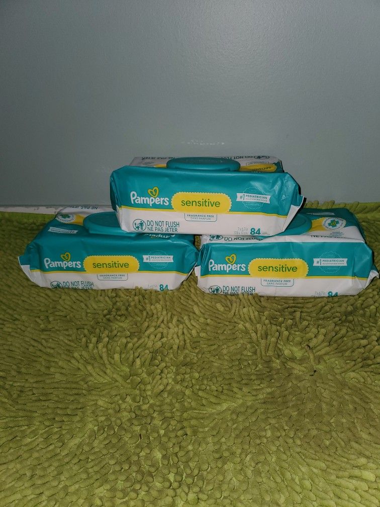 3 Bags 84 Baby Wipes Pampers