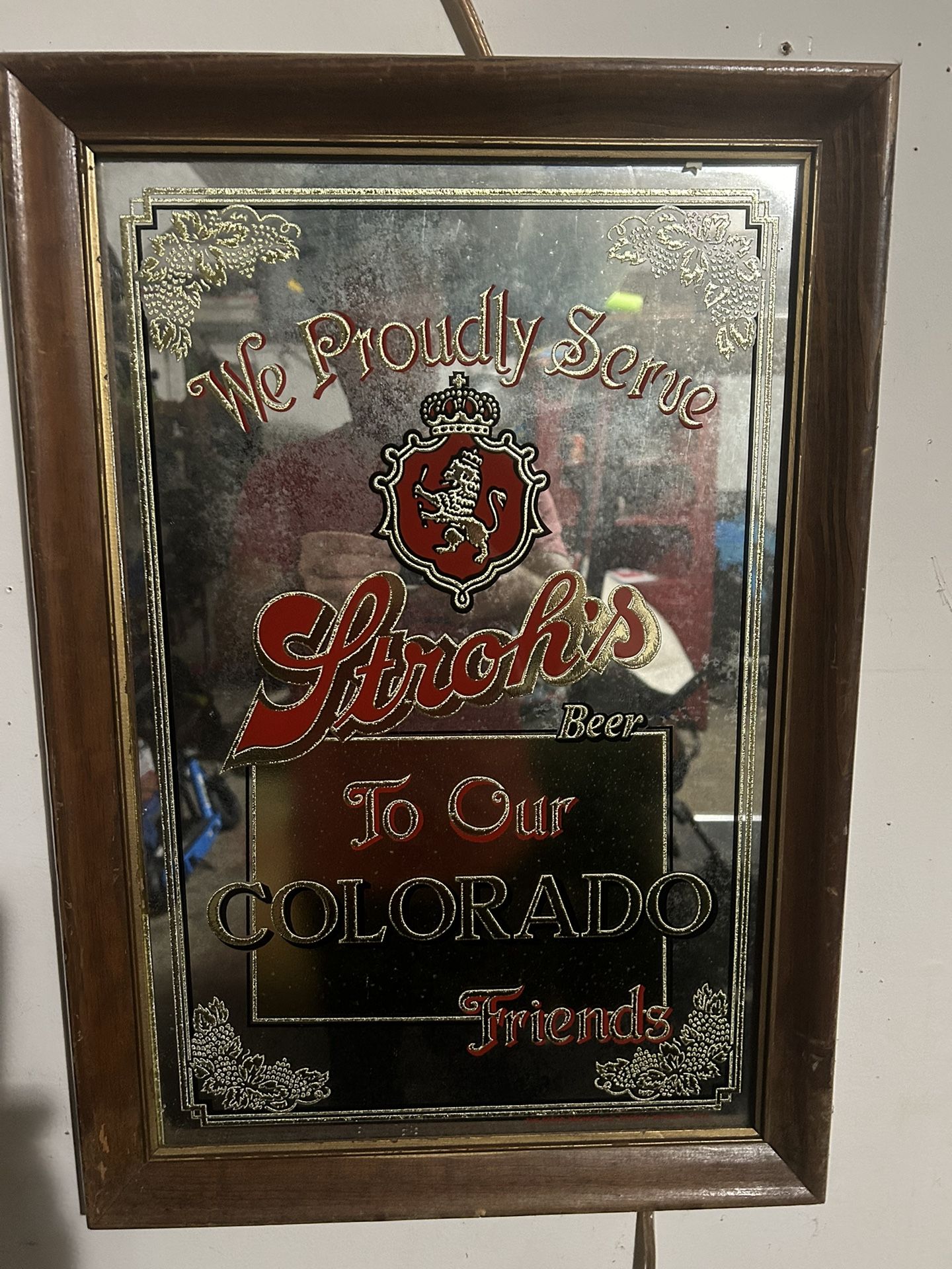 Antique Stroh’s Beer Mirror