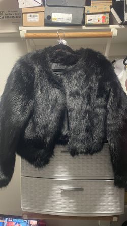 Faux Fur Jacket - Black