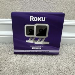 Roku Indoor Camera for Home Security, 2-Pack - Wired Security Camera with 1080p HD Color Night Vision