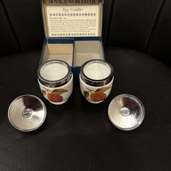 Royal Worcester Vintage  Porcelain Egg Coddlers Set of 2