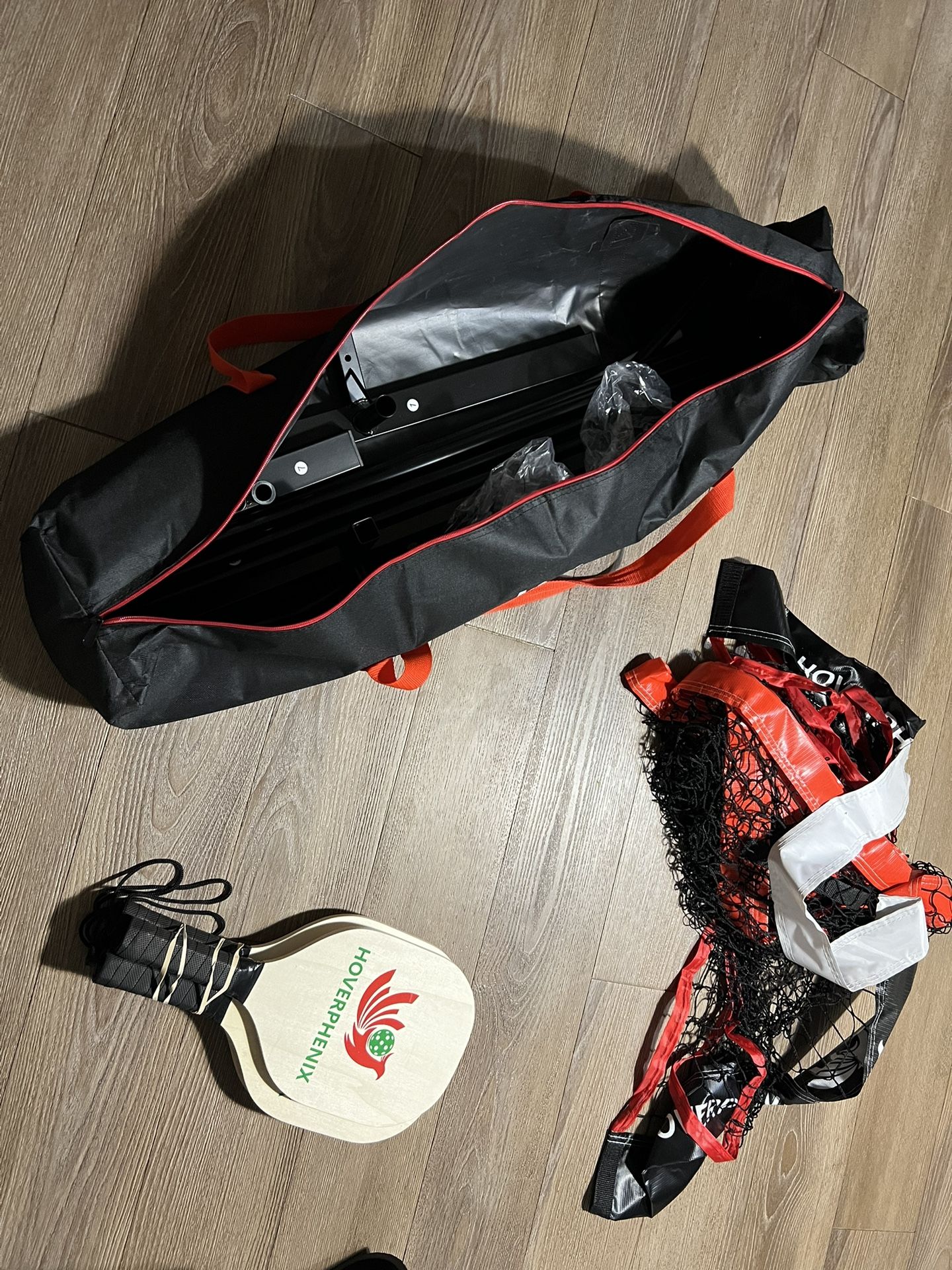 Portable Pickleball Net System with Regualtion Size 22FT Pickle Ball Net, Outdoor Pickleballs, Carry Bag, Weather Resistant Metal Frame