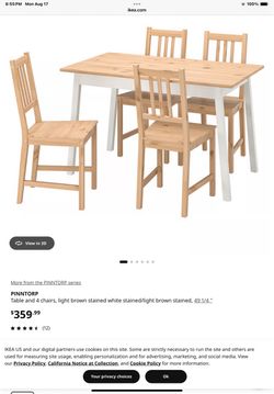 IKEA PINNTORP Dining Table and 4 Chairs