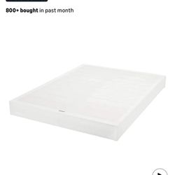 Box Spring Bed Base Full, 74"L × 53"W x 7"H, White