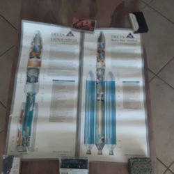 Delta 3 And 4 Launch Vehicle Posters Approximately 25x11 Some Wear 