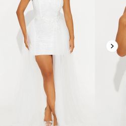 White Mini Bridal Dress