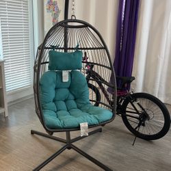 Havenside Home Outdoor Swing Egg Chair with Stand