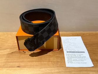 Louis Vuitton Black LV Initials Buckle Damoflage Reversible Belt New and Comes with Box. (110cm/44in)