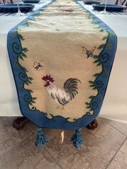 🐓 French Provincial Needlepoint Table Linens 🇫🇷