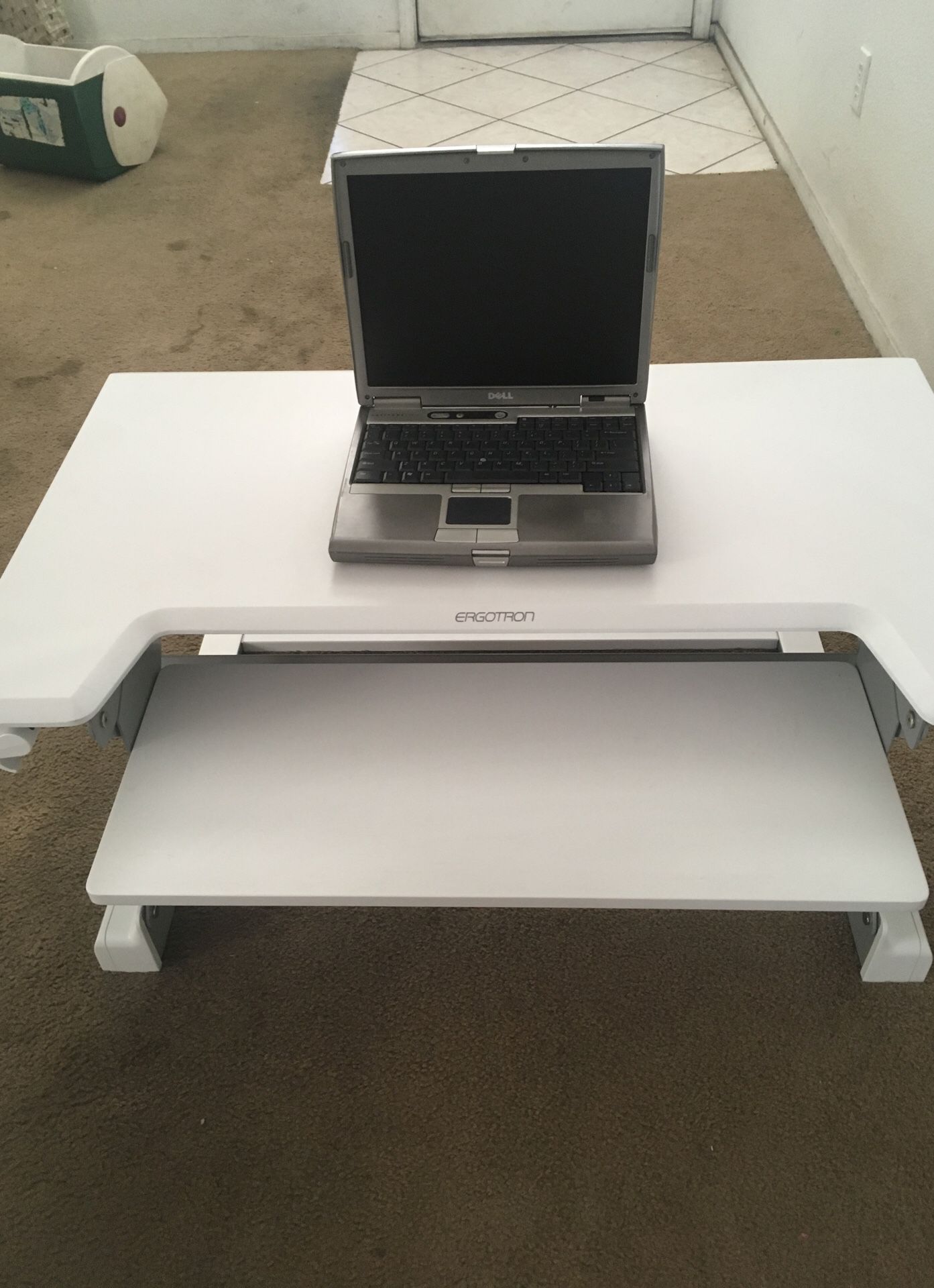 Computer desk extender Ergotron white desk