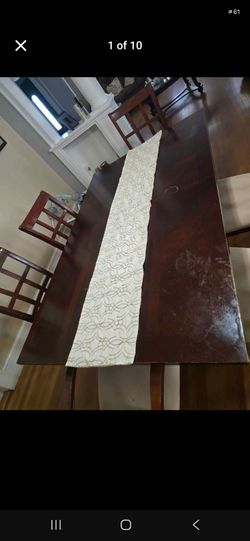 Dark Wood Dining Table with Chairs