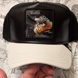 Unused, NEW Goorin Bros. Shleather Snake Black Trucker Hat Men's One Size