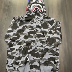BAPE Shark Full Zip Hoodie – Grey Camo