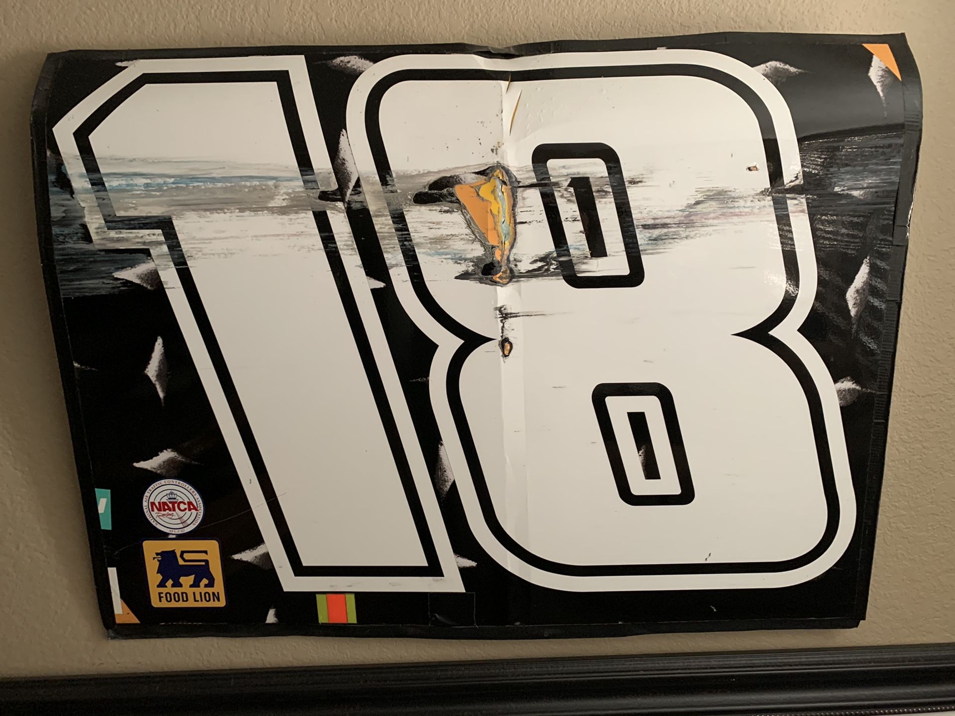 Kyle Busch race used sheet metal #18 NASCAR
