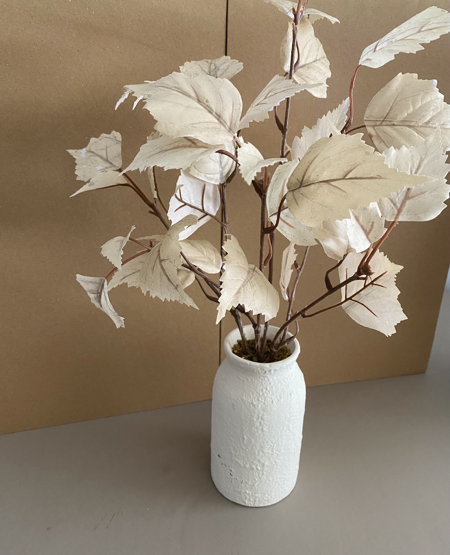 Small White Vase Faux Flowers