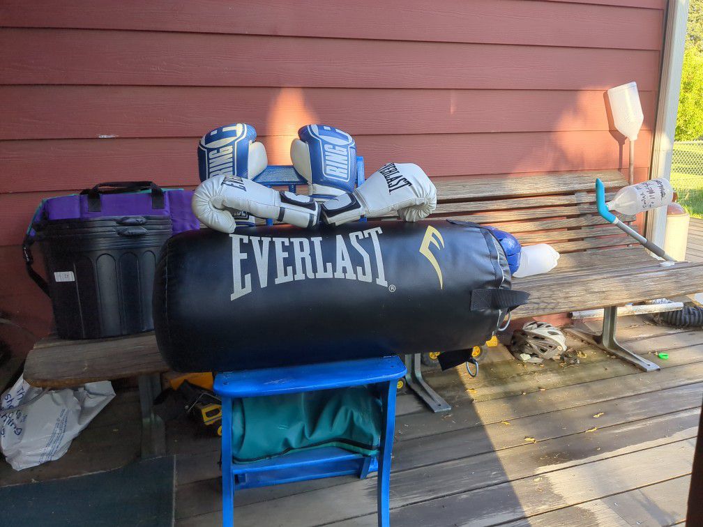 Everlast Heavy Bag&Two Sets Of Gloves
