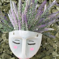 Recycle Face Planter With Fake Lavender